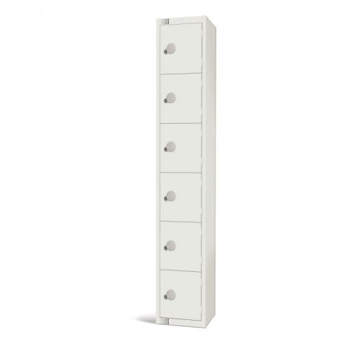 Elite Lockers Elite Six Door Electronic Combination Locker White