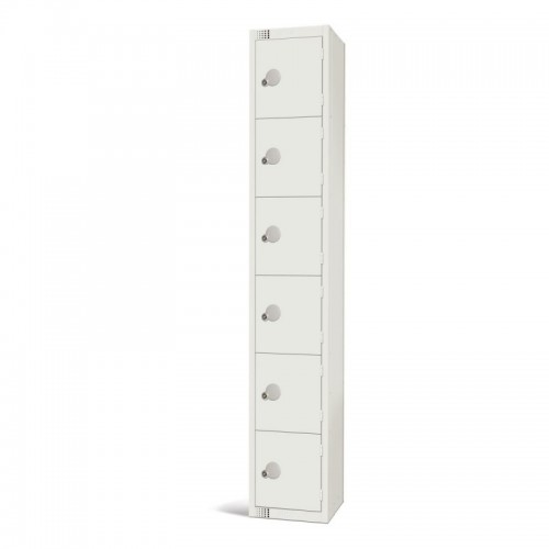 Elite Lockers Elite Six Door Electronic Combination Locker White