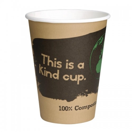 Fiesta Green Compostable Hot Cups Single Wall 340ml / 12oz x 50