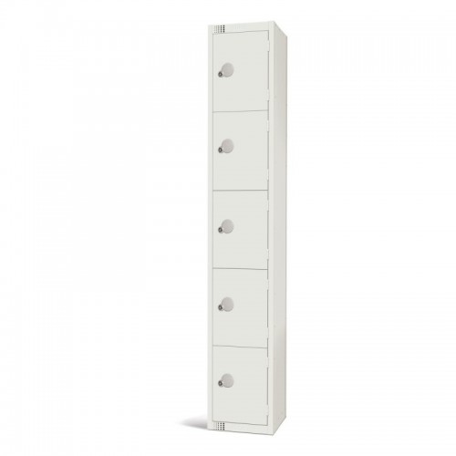 Elite Lockers Elite Five Door Camlock Locker White - GR306-C