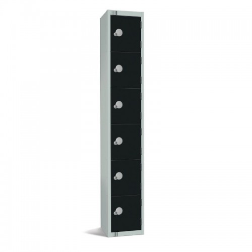 Elite Lockers Elite Six Door Coin Return Locker Black