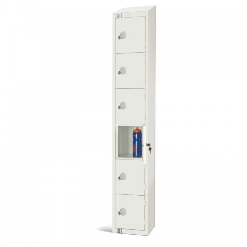 Elite Lockers Elite Six Door Locker White Padlock 450mm with Slo