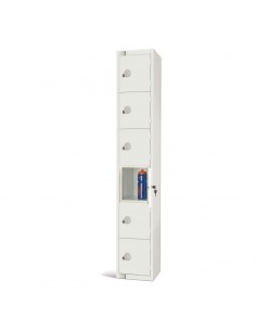 Elite Lockers Elite Six Door Padlock Locker White - GR307-P