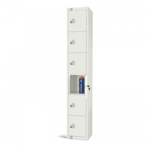 Elite Lockers Elite Six Door Padlock Locker White - GR307-P