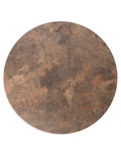 Werzalit Pre-drilled Round Table Top Rust Brown 700mm