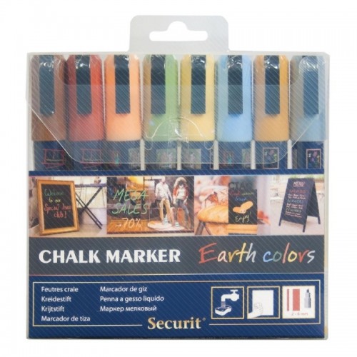 Securit Earth Chalk Pens 2 x 6mm - GM269