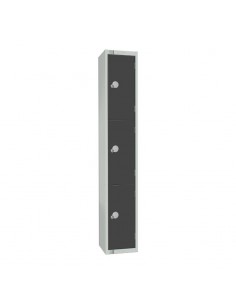 Elite Lockers Elite Three Door Coin Return Locker Graphite Grey