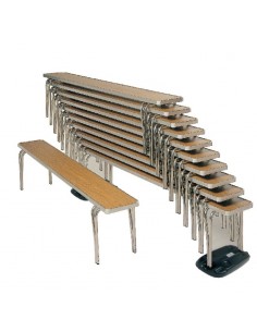Gopak Contour Stacking Bench Oak Effect 4ft