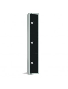 Elite Lockers Elite Three Door Electronic Combination Locker Bla