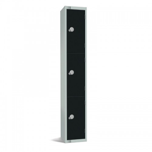 Elite Lockers Elite Three Door Electronic Combination Locker Bla