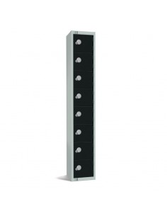 Elite Lockers Elite Eight Door Coin Return Locker Black