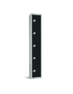 Elite Lockers Elite Five Door Coin Return Locker Black