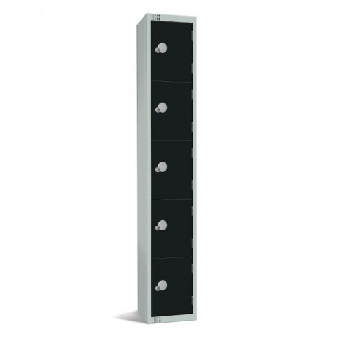 Elite Lockers Elite Five Door Coin Return Locker Black