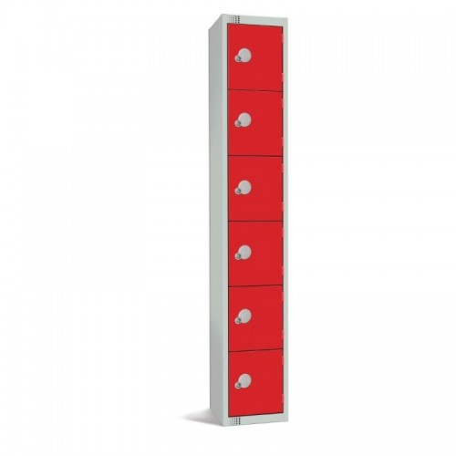 Elite Lockers Elite Six Door Electronic Combination Locker Red