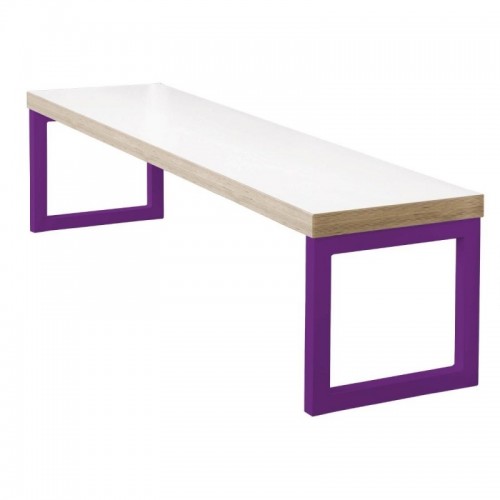 Bolero Dining Bench White with Violet Frame 3ft - DM665