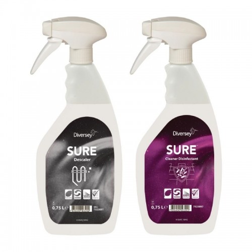 SURE Cleaner and Disinfectant  Descaler Refill Bottles 750ml (6 Pack)