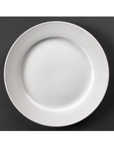 Olympia Linear Wide Rimmed Plates 250mm