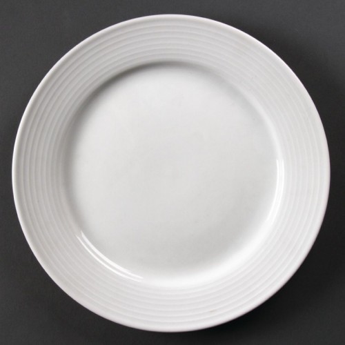 Olympia Linear Wide Rimmed Plates 250mm