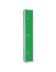 Elite Lockers Elite Three Door Coin Return Locker Green