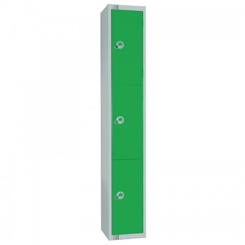 Elite Lockers Elite Three Door Coin Return Locker Green