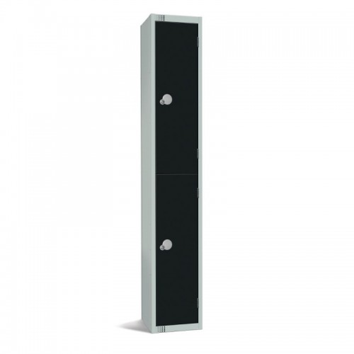 Elite Lockers Elite Double Door Coin Return Locker Graphite Blac