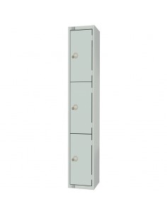 Elite Lockers Elite Three Door Coin Return Locker Grey