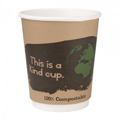 Fiesta Green Compostable Hot Cups Double Wall 227ml / 8oz x 25