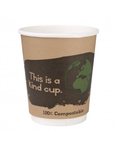 Fiesta Green Compostable Hot Cups Double Wall 227ml / 8oz x 500
