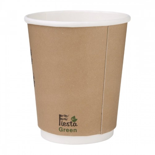 Fiesta Green Compostable Hot Cups Double Wall 227ml / 8oz x 500