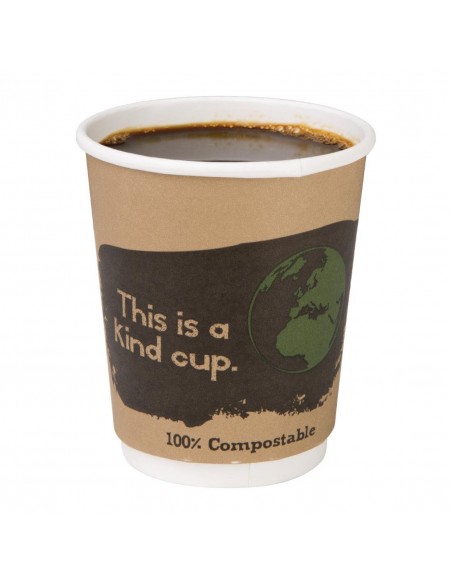 Fiesta Green Compostable Hot Cups Double Wall 227ml / 8oz x 500