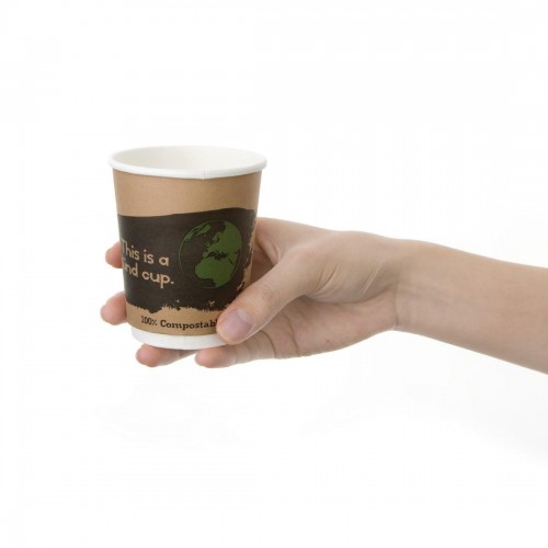 Fiesta Green Compostable Hot Cups Double Wall 227ml / 8oz x 500