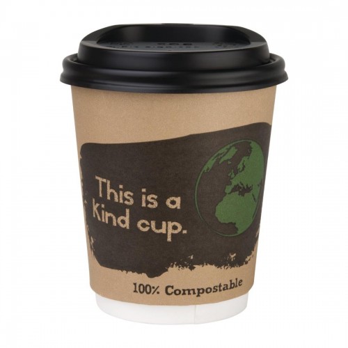 Fiesta Green Compostable Hot Cups Double Wall 227ml / 8oz x 500