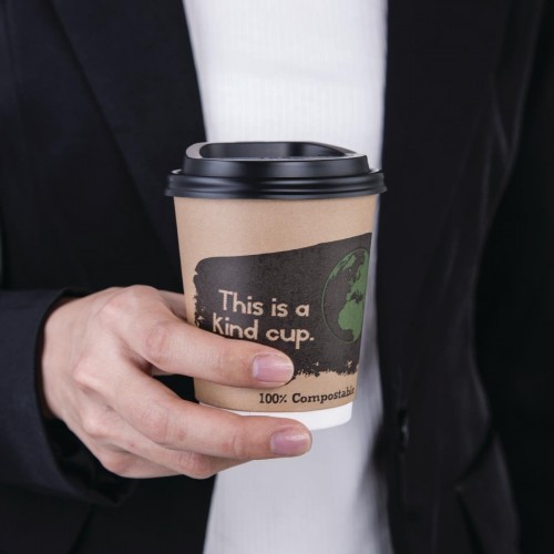 Fiesta Green Compostable Hot Cups Double Wall 227ml / 8oz x 500