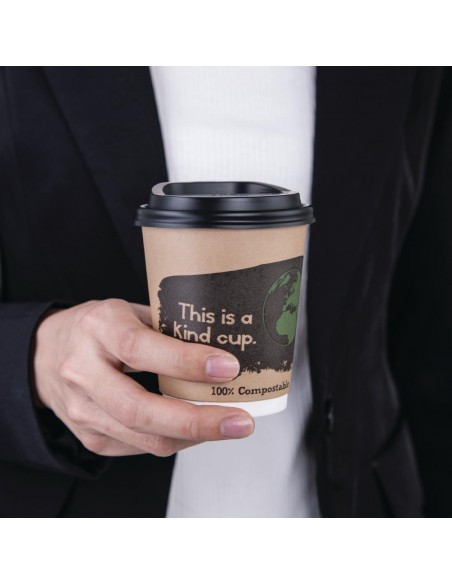 Fiesta Green Compostable Hot Cups Double Wall 227ml / 8oz x 500