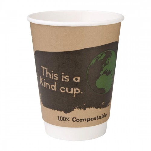 Fiesta Green Compostable Hot Cups Double Wall 355ml / 12oz x 25