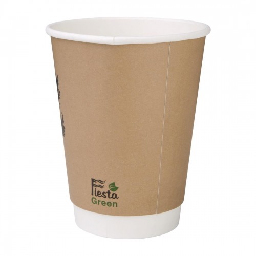 Fiesta Green Compostable Hot Cups Double Wall 355ml / 12oz x 25