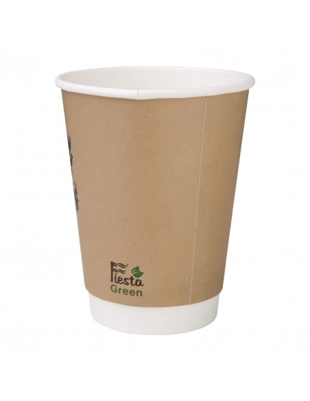 Fiesta Green Compostable Hot Cups Double Wall 355ml / 12oz x 25