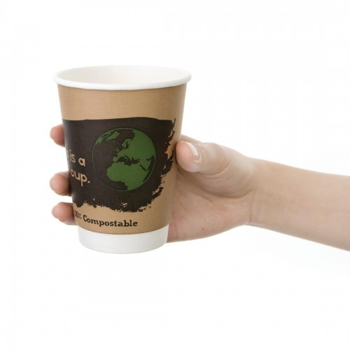 Fiesta Green Compostable Hot Cups Double Wall 355ml / 12oz x 25