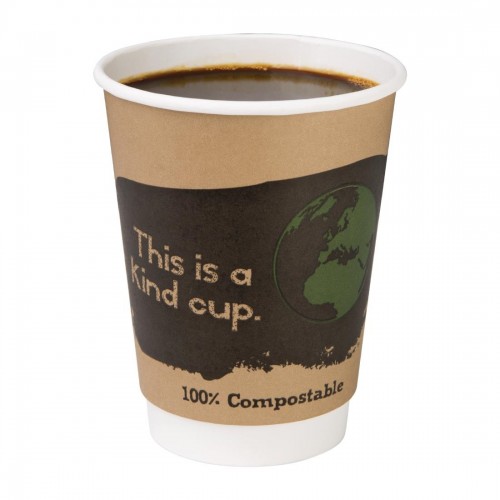 Fiesta Green Compostable Hot Cups Double Wall 355ml / 12oz x 500