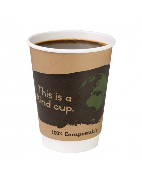 Fiesta Green Compostable Hot Cups Double Wall 355ml / 12oz x 500