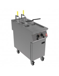 Falcon F900 Twin Pan, Twin Basket Electric Fryer on Castors E9342F2