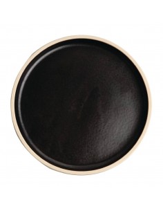 Olympia Canvas Flat Round Plate Delhi Black 180mm