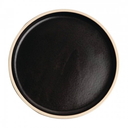 Olympia Canvas Flat Round Plate Delhi Black 180mm