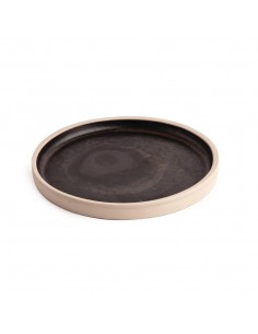Olympia Canvas Flat Round Plate Delhi Black 180mm 2