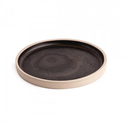 Olympia Canvas Flat Round Plate Delhi Black 180mm