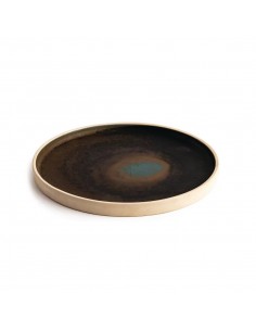 Olympia Canvas Flat Round Plate Green Verdigris 250mm 2