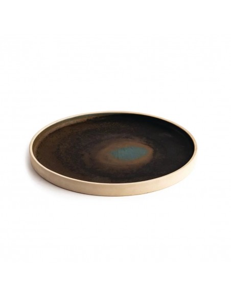 Olympia Canvas Flat Round Plate Green Verdigris 250mm