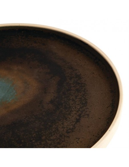 Olympia Canvas Flat Round Plate Green Verdigris 250mm