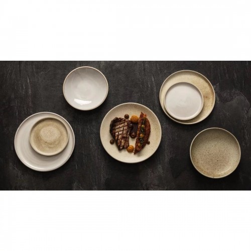 Olympia Canvas Flat Round Plate Murano White 180mm