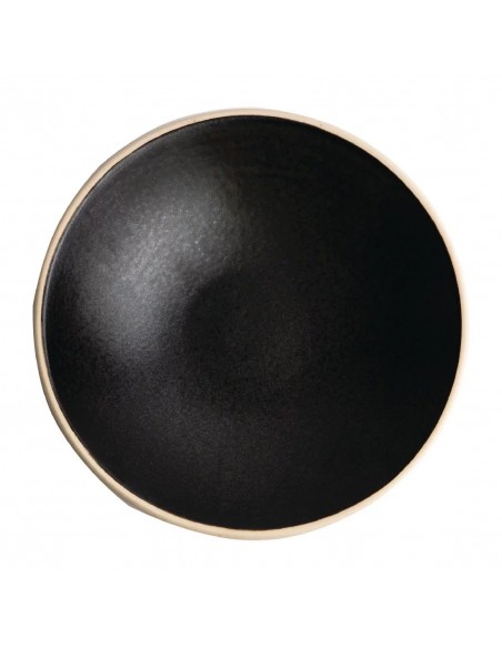 Olympia Canvas Shallow Tapered Bowl Delhi Black 200mm